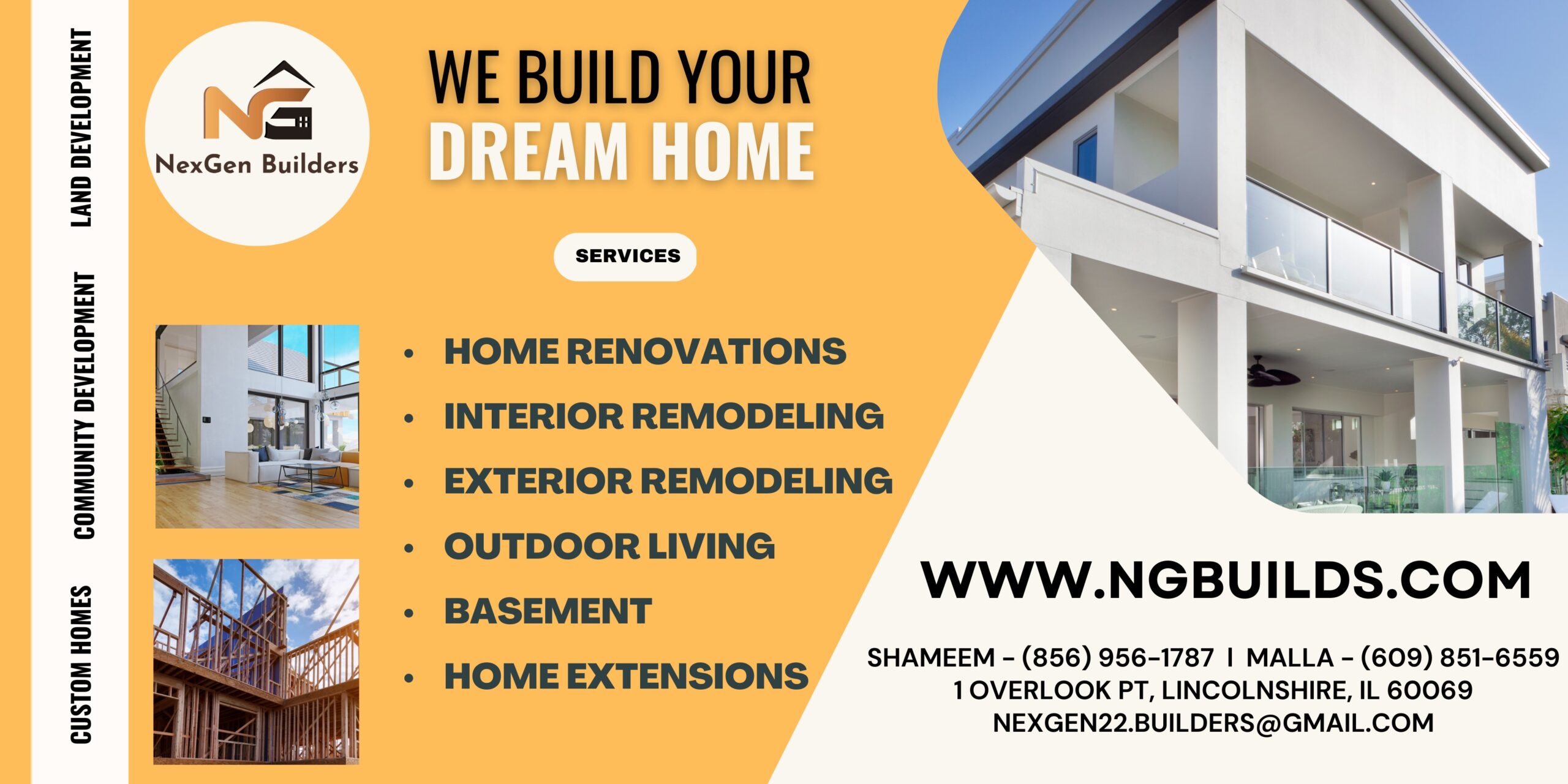 HOME RENOVATIONS INTERIOR REMODELING EXTERIOR REMODELING OUTDOOR LIVING BASEMENT LAND DEVELOPMENT (4 x 2 in)